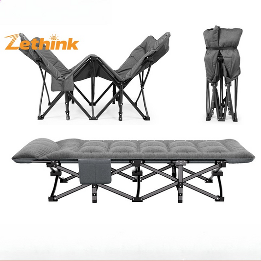 Foldable Single Bed for Home & Office – Portable Nap Lounger for Camping, Travel & Care Use