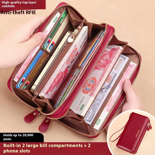 Stylish Large - capacity Genuine Leather Clutch