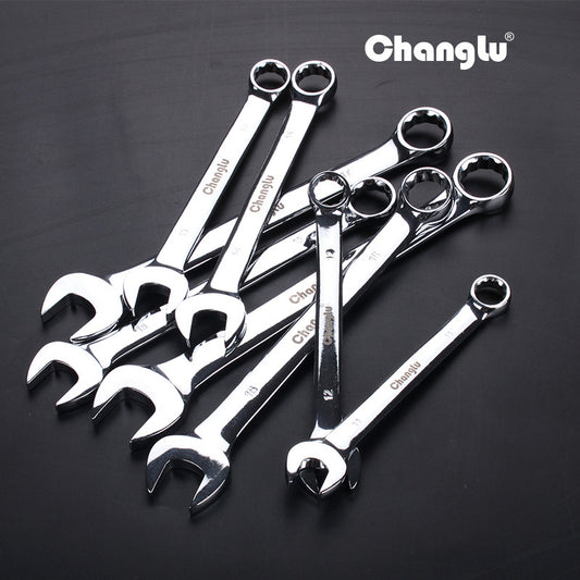 15PCS Dual-End Wrench Set – Open-End & Box-End Hand Tool Kit