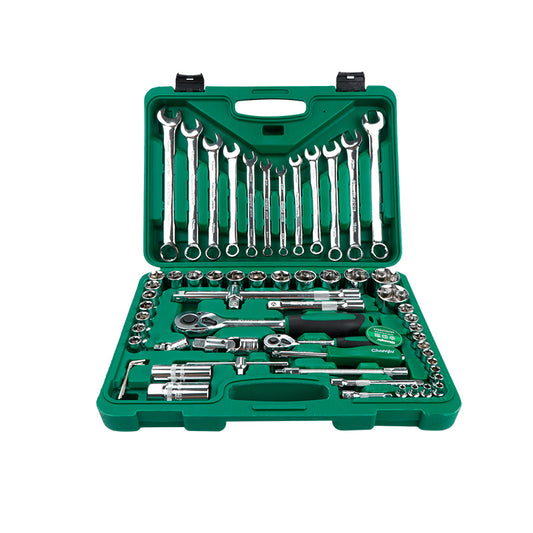 61PCS Auto Repair Tool Set – Manual Socket Wrench Kit for Garage & Home Use