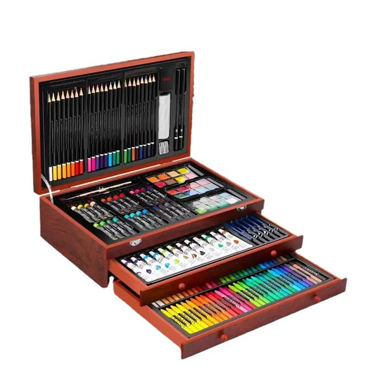 175 - piece Wooden Gift Box Paintbrush Set