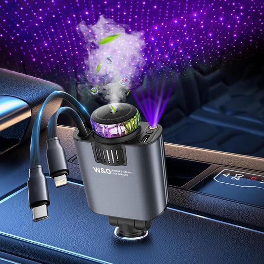 GalaxyDrive 4-in-1 Car Hub - Charge, Illuminate & Refresh Your Journe