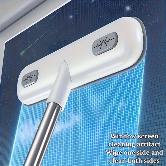 Multi-Purpose Window Cleaning Brush with Long Handle – Wet & Dry Household Cleaning Tool