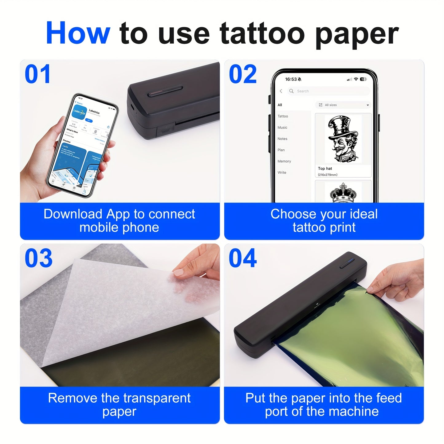 D810B A4 Inkless Printer – Wireless Portable Printing Anytime, Anywhere