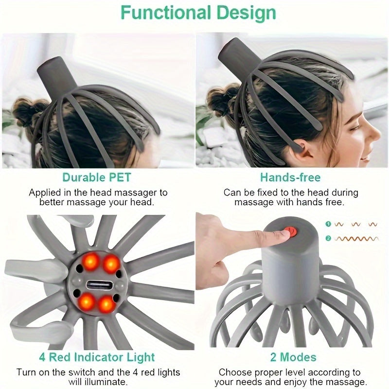 Electric Octopus Head Scalp Massager – Ultimate Relaxation for Your Scalp