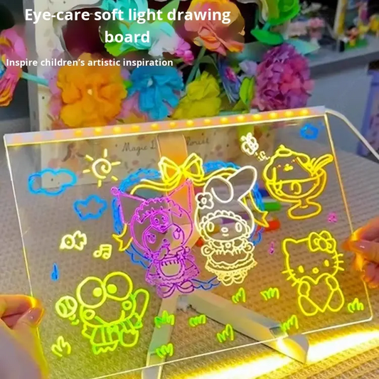 DIY Light-Up Transparent Drawing Board for Kids – Reusable Neon LED Glow Art Pad, Erasable Creativity Toy for Children’s Day & Gifts