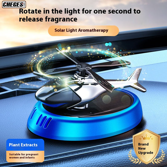 Solar - Powered Rotary Car Air Freshener - Luxury Helicopter Decor for Men