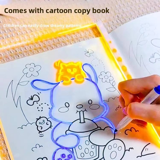 DIY Light-Up Transparent Drawing Board for Kids – Reusable Neon LED Glow Art Pad, Erasable Creativity Toy for Children’s Day & Gifts