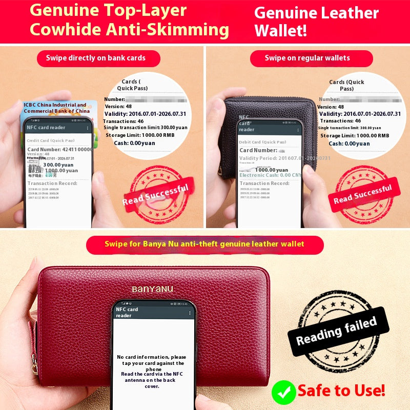 Stylish Large - capacity Genuine Leather Clutch