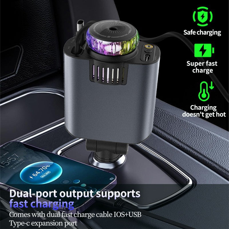 🔥Crazy Summer Deal🔥– D1 5-in-1 Car Charger with Starry Sky, Aromatherapy & PD30 Fast Charge