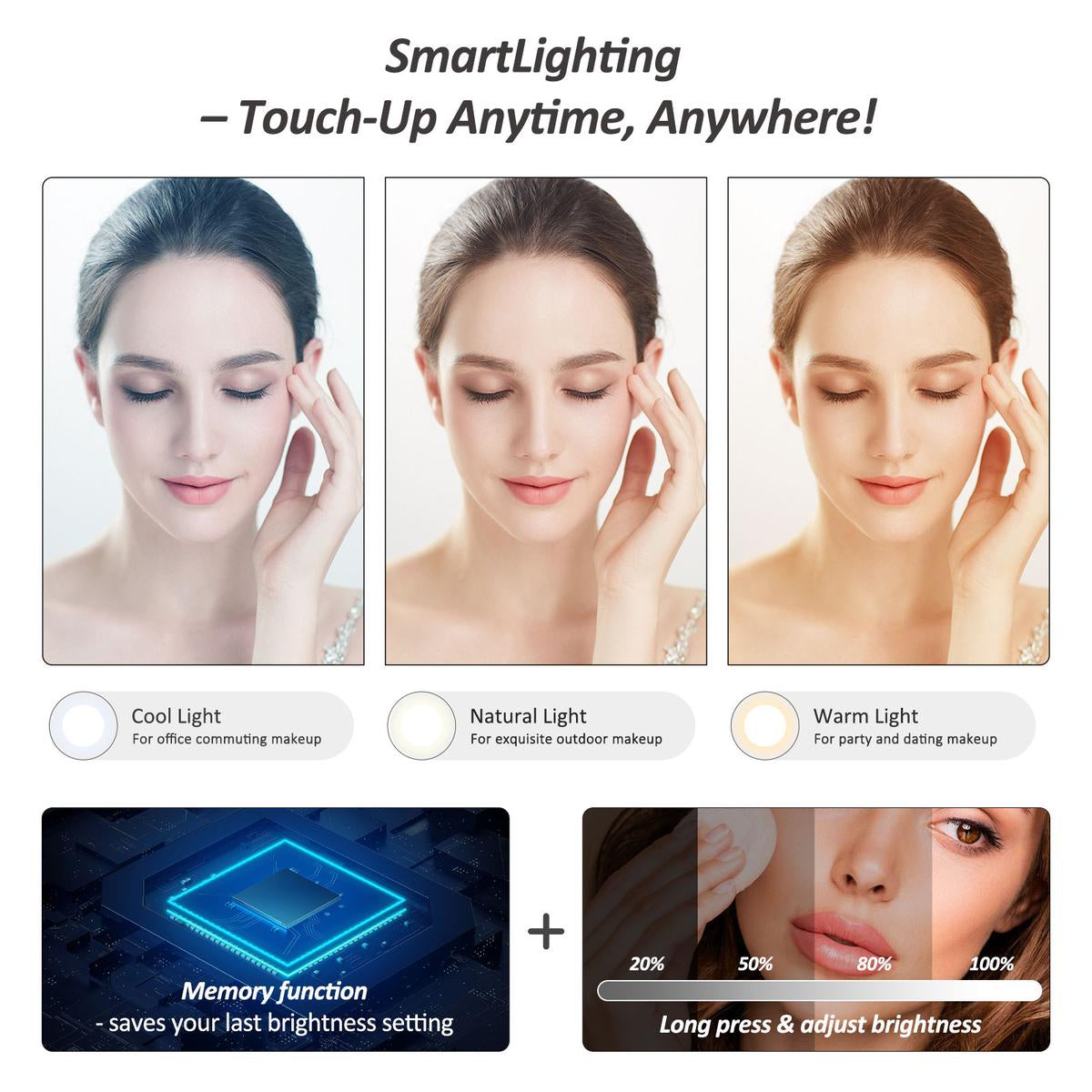 Behaesty Portable Makeup Bag – LED Lighted Cosmetic Organizer with Detachable Mirror