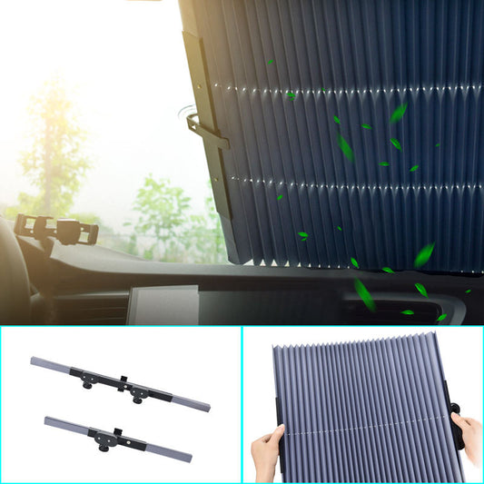 Retractable Car Windshield Sunshade – UV Protection Foldable Sun Visor for Front & Rear Windows