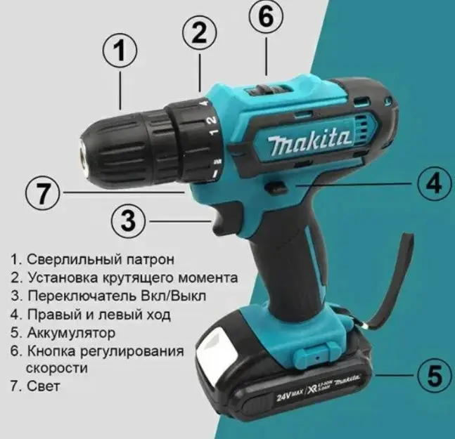 21V 24 PCS Torque Impact Drill Cordless Screwdriver Screwdriver Impact Hammer Drill With Tool Box