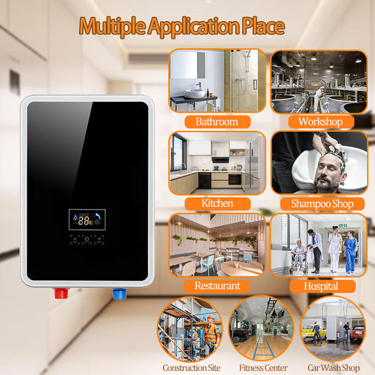 Instant Electric Water Heater – Tankless Vertical Design with Dual Handles & Constant Temperature