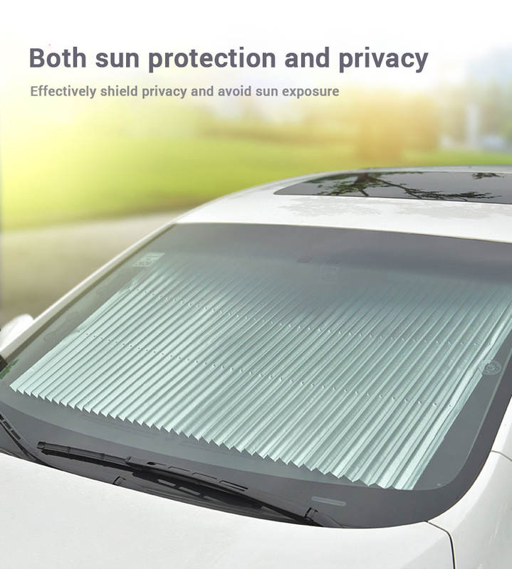 Retractable Car Windshield Sunshade – UV Protection Foldable Sun Visor for Front & Rear Windows