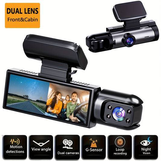 Dual Front Dash Cam – Built-In Design with Clear Driving Protection