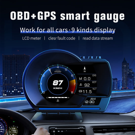 OBD2 HUD + GPS Head-Up Display – Smart Driving Data at a Glance