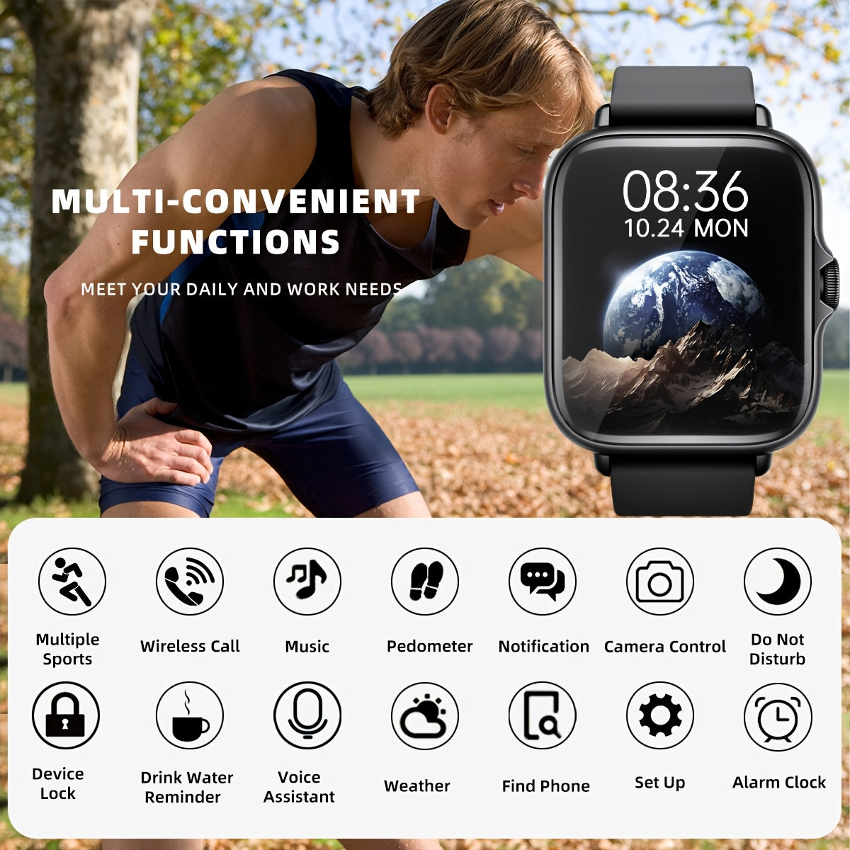 DESERTCAT 1.83" Smart Watch – Stay Connected, Healthy & Active Every Day