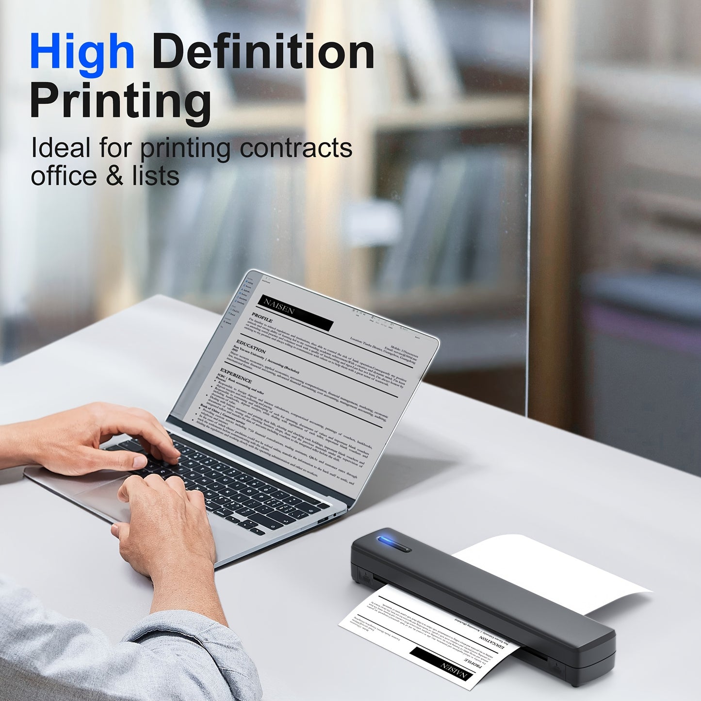 D810B A4 Inkless Printer – Wireless Portable Printing Anytime, Anywhere