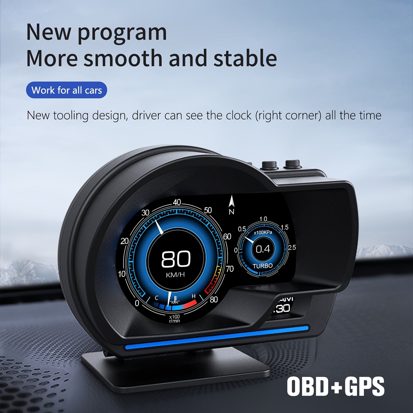 OBD2 HUD + GPS Head-Up Display – Smart Driving Data at a Glance