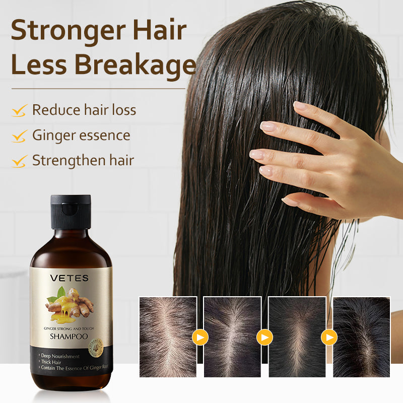 VETES Ginger Strengthening Shampoo – Nourish Roots, Reduce Hair Fall