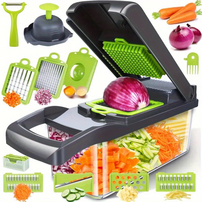 16-in-1 Multifunction Vegetable Chopper with Container – Onion, Carrot & Vegetable Dicer
