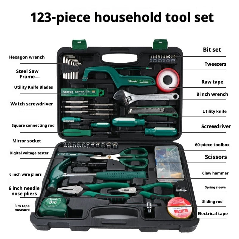 123-piece household tool set
