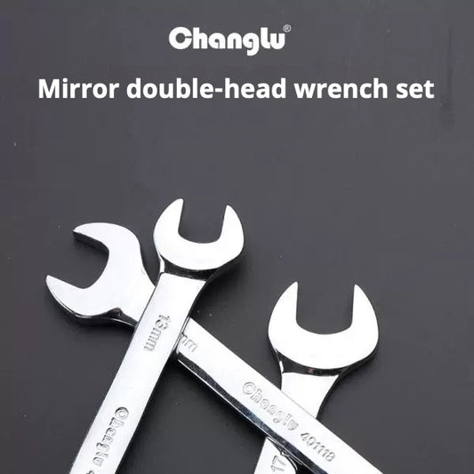 12PCS Dual-End Mirror Wrenches – Open & Box-End Spanner Set